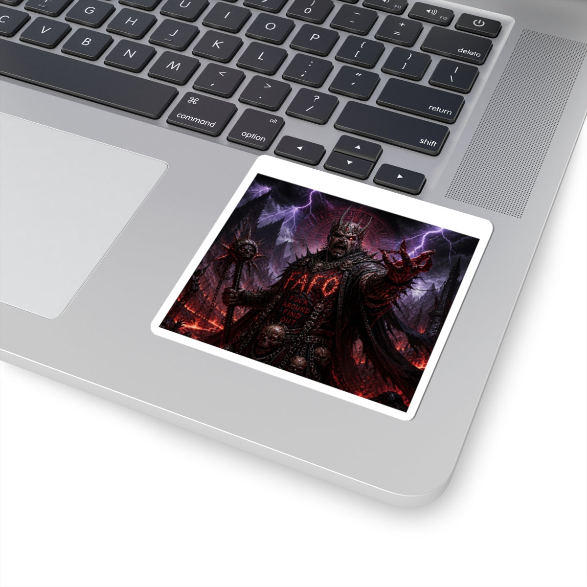 Dark King Sticker — FAFO Gothic Horror Kiss-Cut Decal for Laptops & Gear