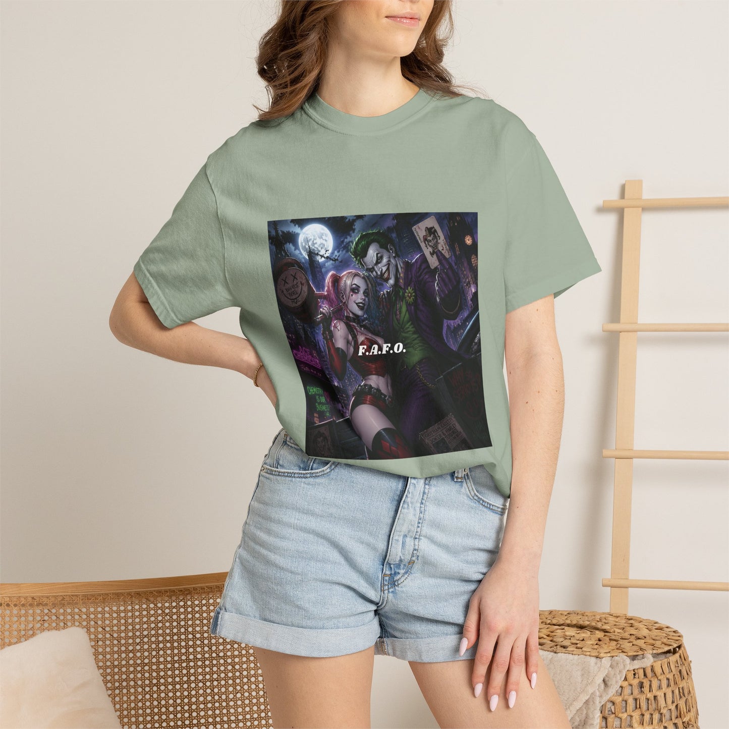 Graphic T-Shirt — The FAFO Society Joker & Harley Art Print