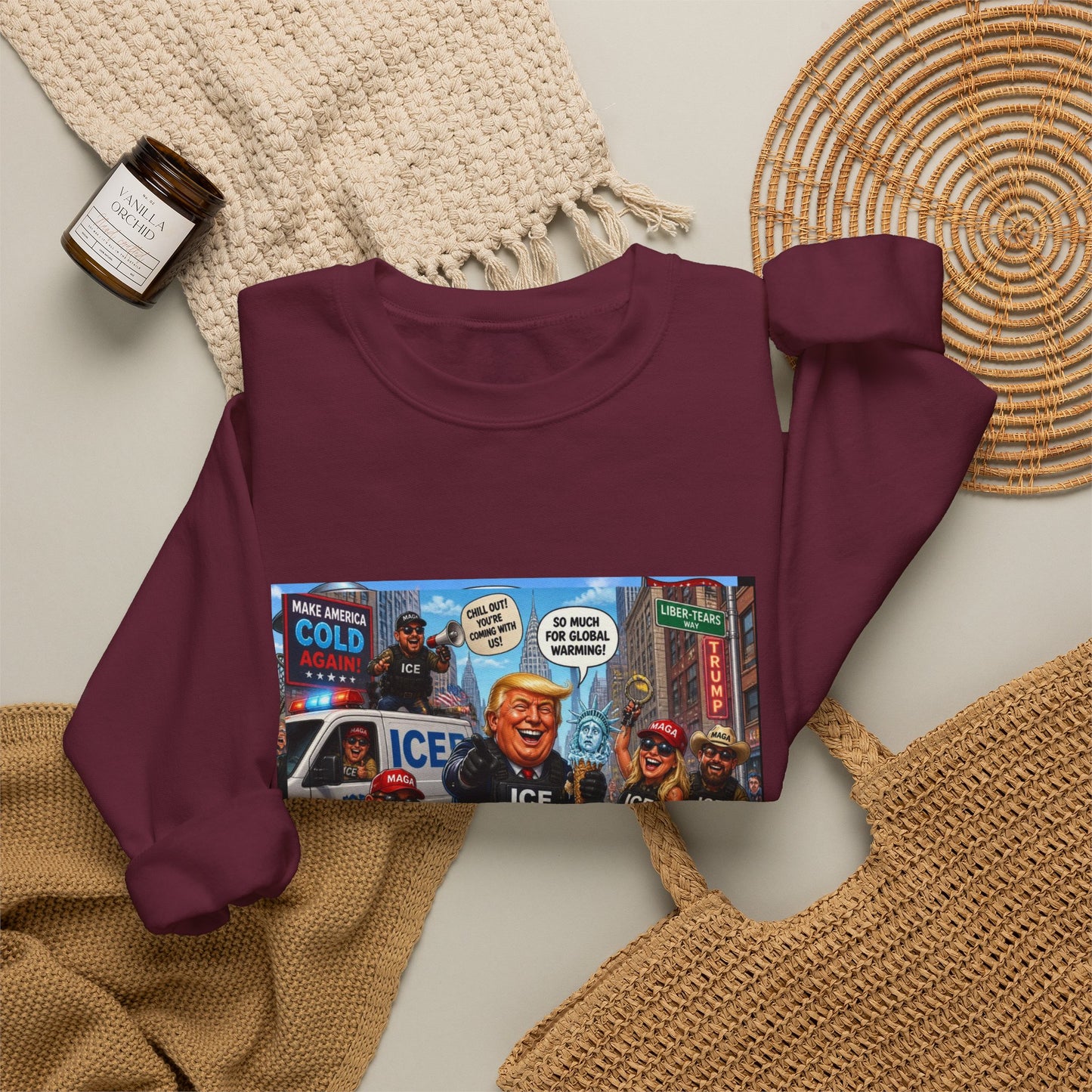 Graphic Crewneck Sweatshirt — 'The FAFO Society' Cold Patrol Artwork