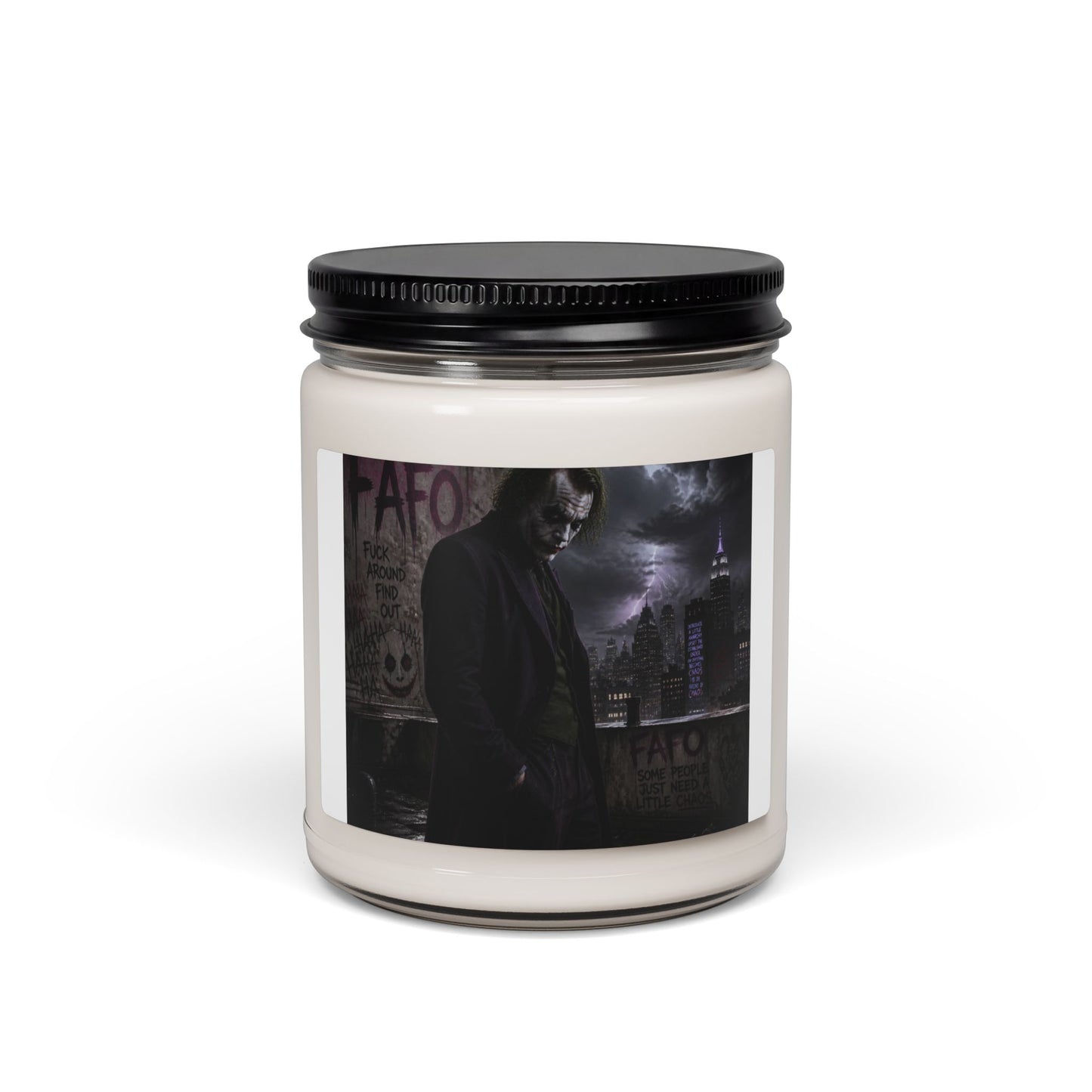Gothic Night Soy Candle — 9oz Scented Jar (Dark Cityscape Design)