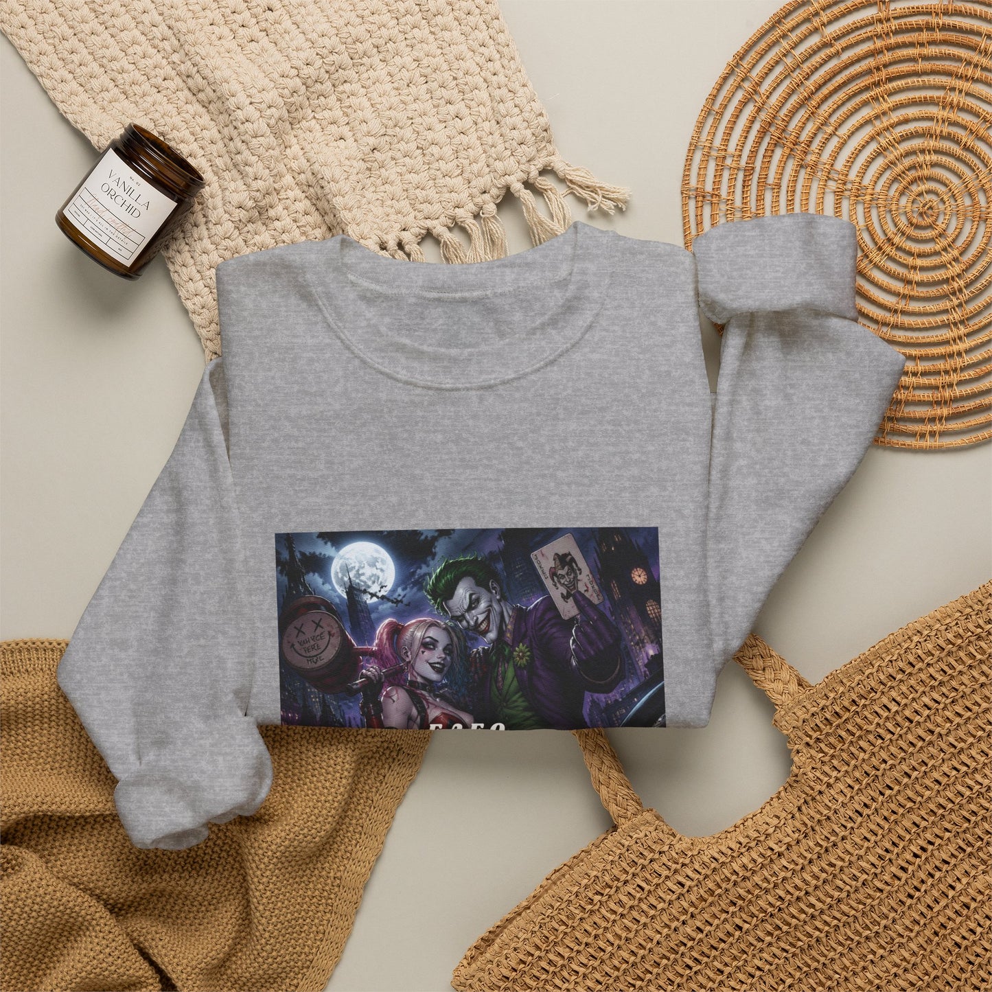 Crewneck Sweatshirt - Gothic Anime Moonlit Band Design (K.A.R.O. Text)