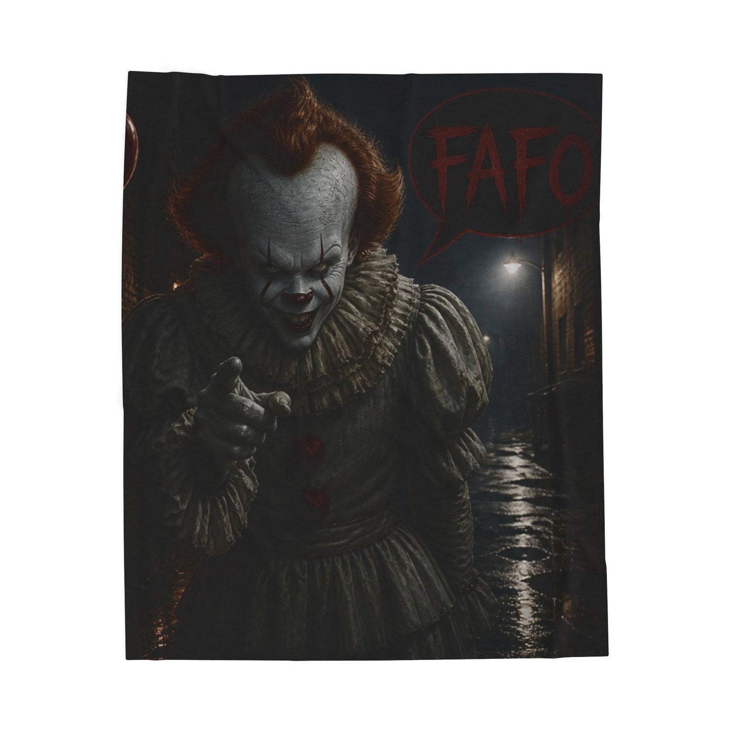 Horror Pennywise Velveteen Plush Blanket – Spooky Clown Throw for Halloween Fans