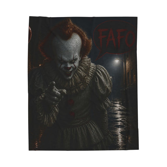 Horror Pennywise Velveteen Plush Blanket – Spooky Clown Throw for Halloween Fans