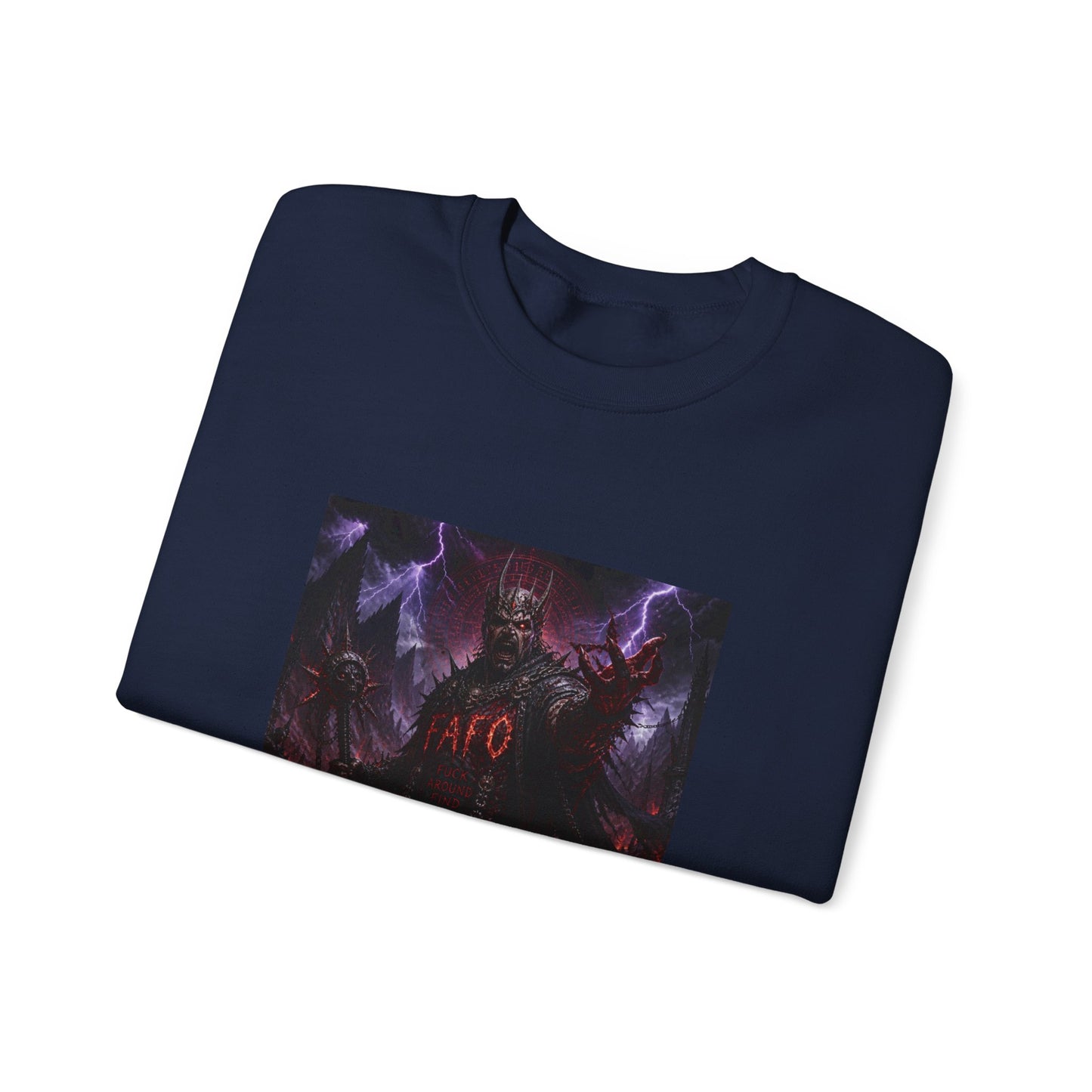 Satanic Demon Horror Crewneck Sweatshirt – 'Go' Graphic