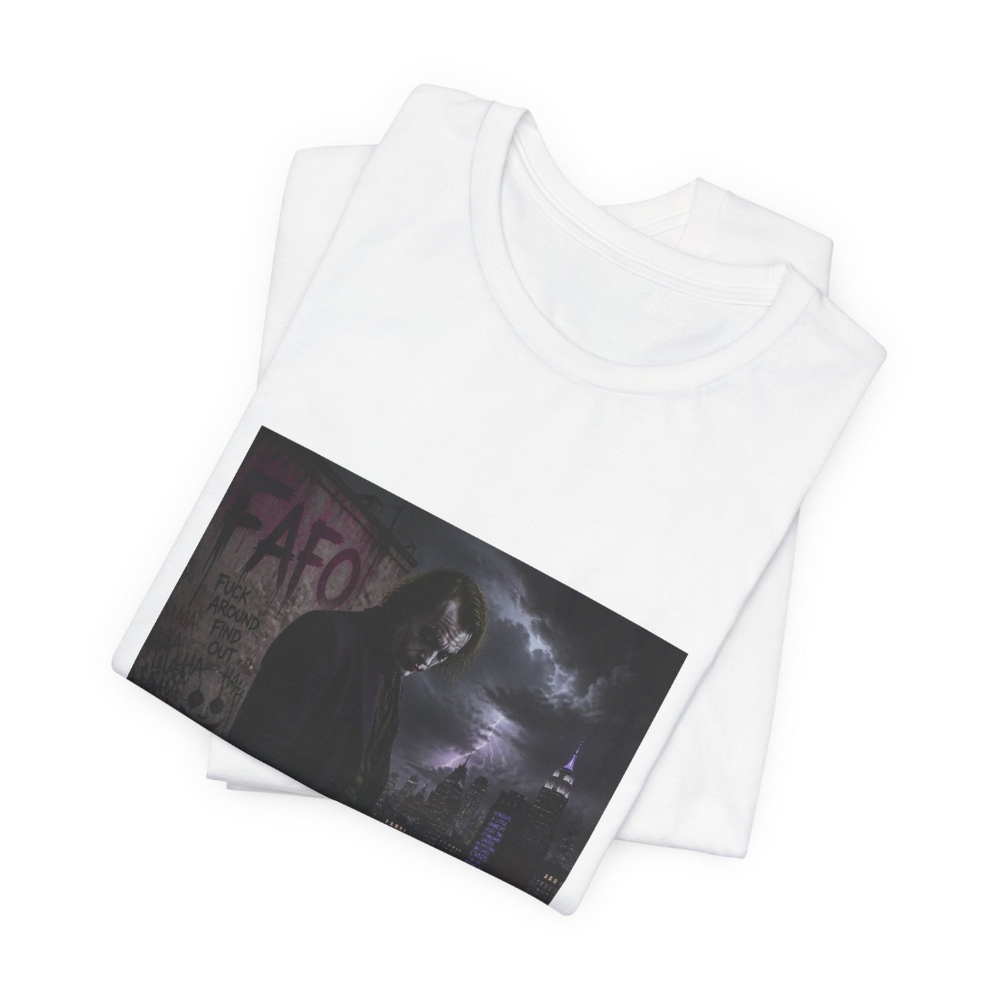 Dark Cityscape Graphic Tee — Moody Joker Night Design