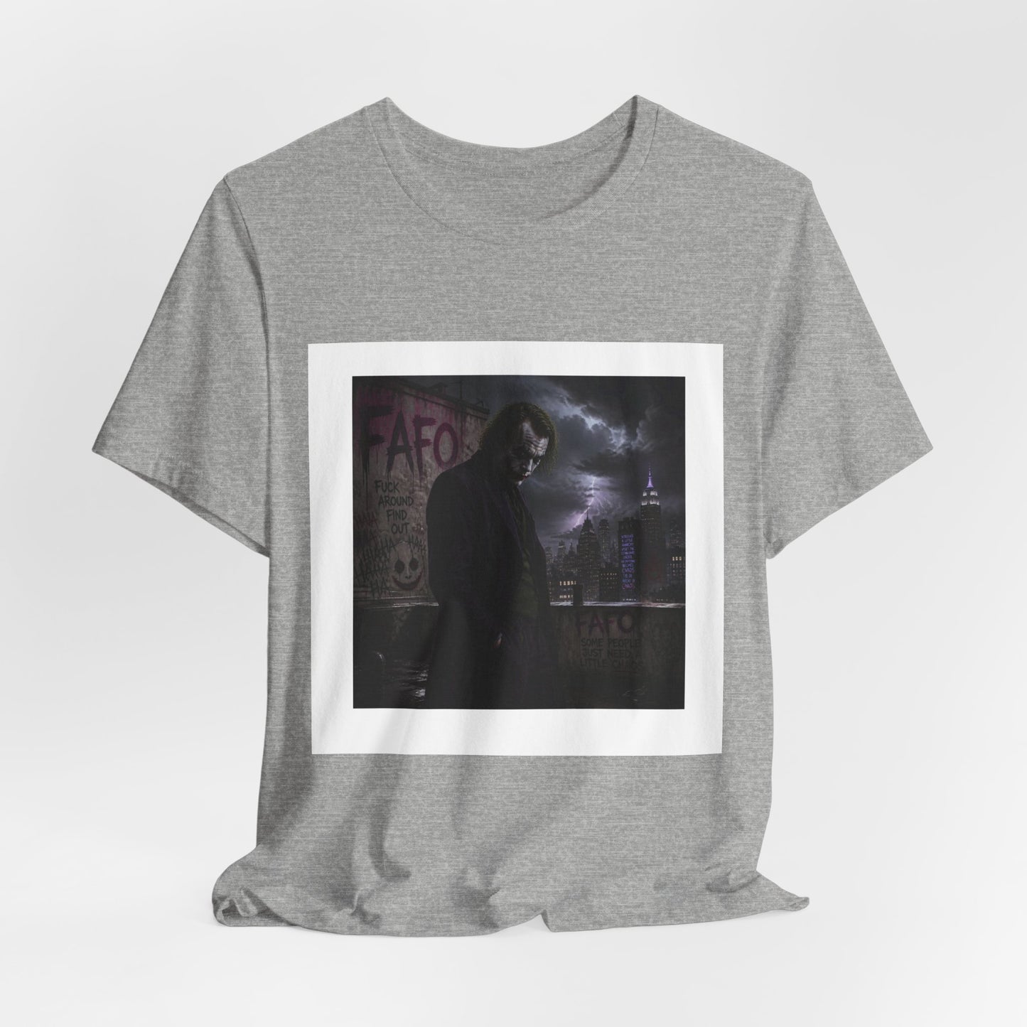 Dark Cityscape Graphic Tee — Moody Joker Night Design