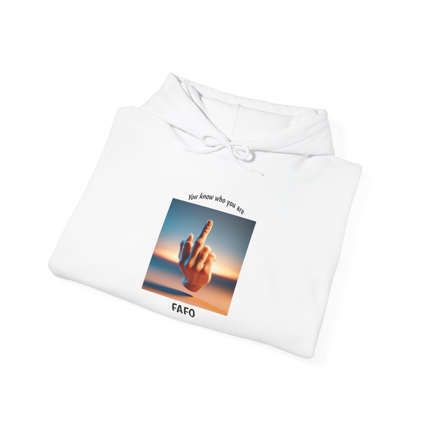 Hoodie — Sunset Hand Peace Sign Graphic "Stay True"