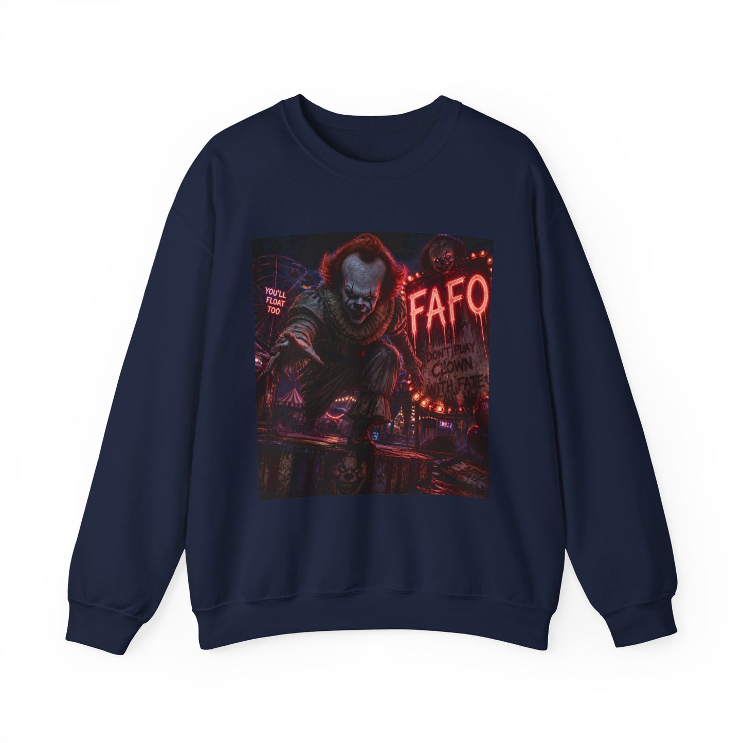 Horror Clown Crewneck Sweatshirt — 'The FAFO Society' Graphic
