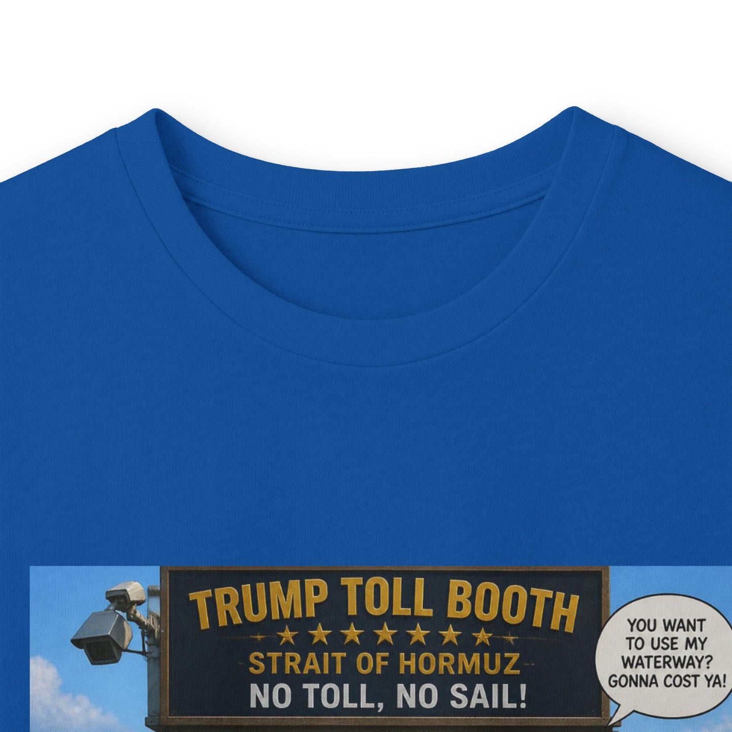 Long Sleeve Tee — Retro Arcade Collage "Trump Toll Booth" Design