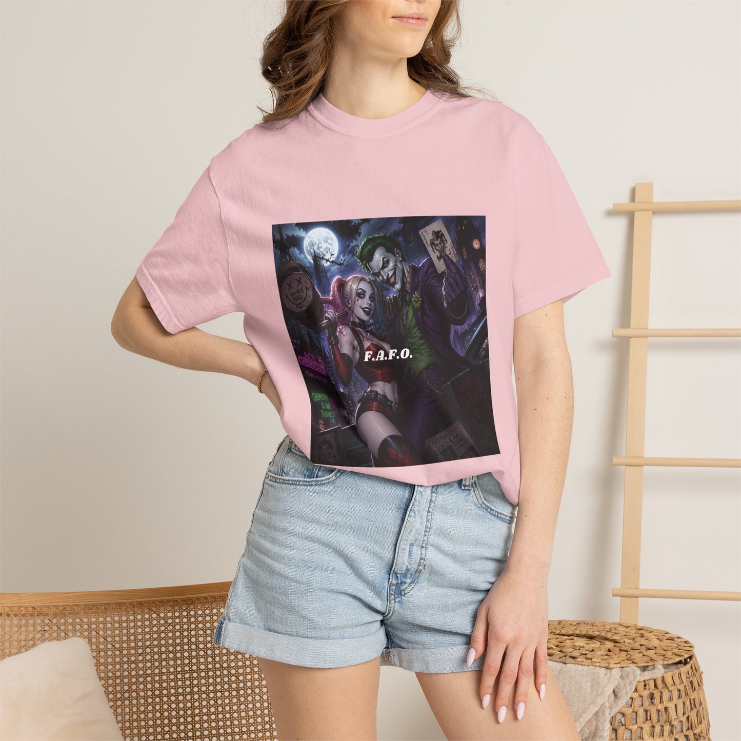 Graphic T-Shirt — The FAFO Society Joker & Harley Art Print