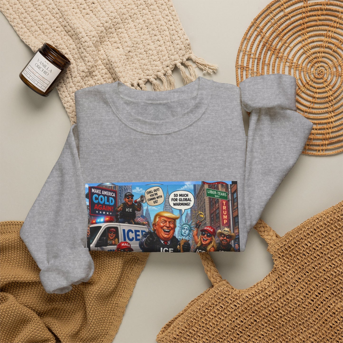 Graphic Crewneck Sweatshirt — 'The FAFO Society' Cold Patrol Artwork