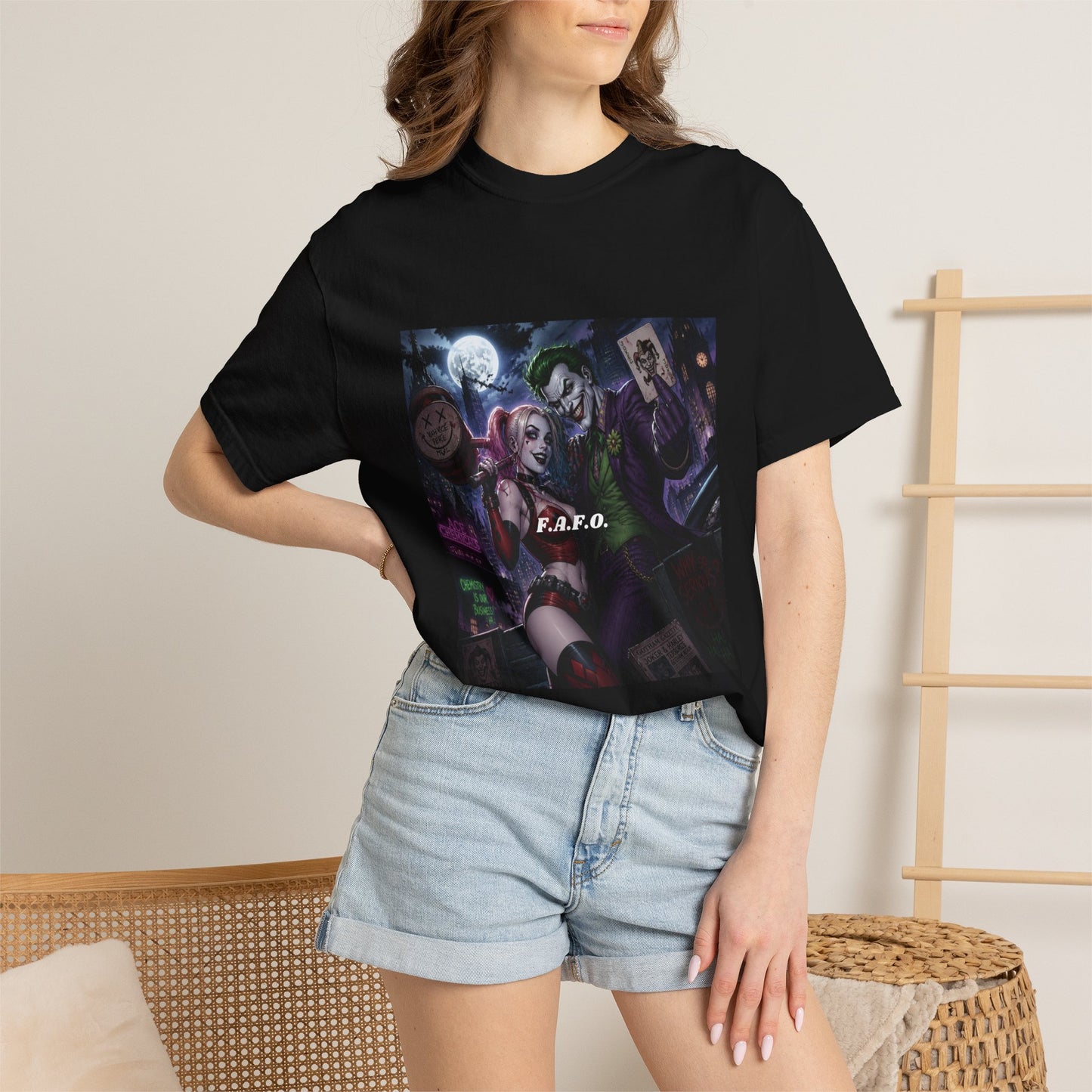 Graphic T-Shirt — The FAFO Society Joker & Harley Art Print