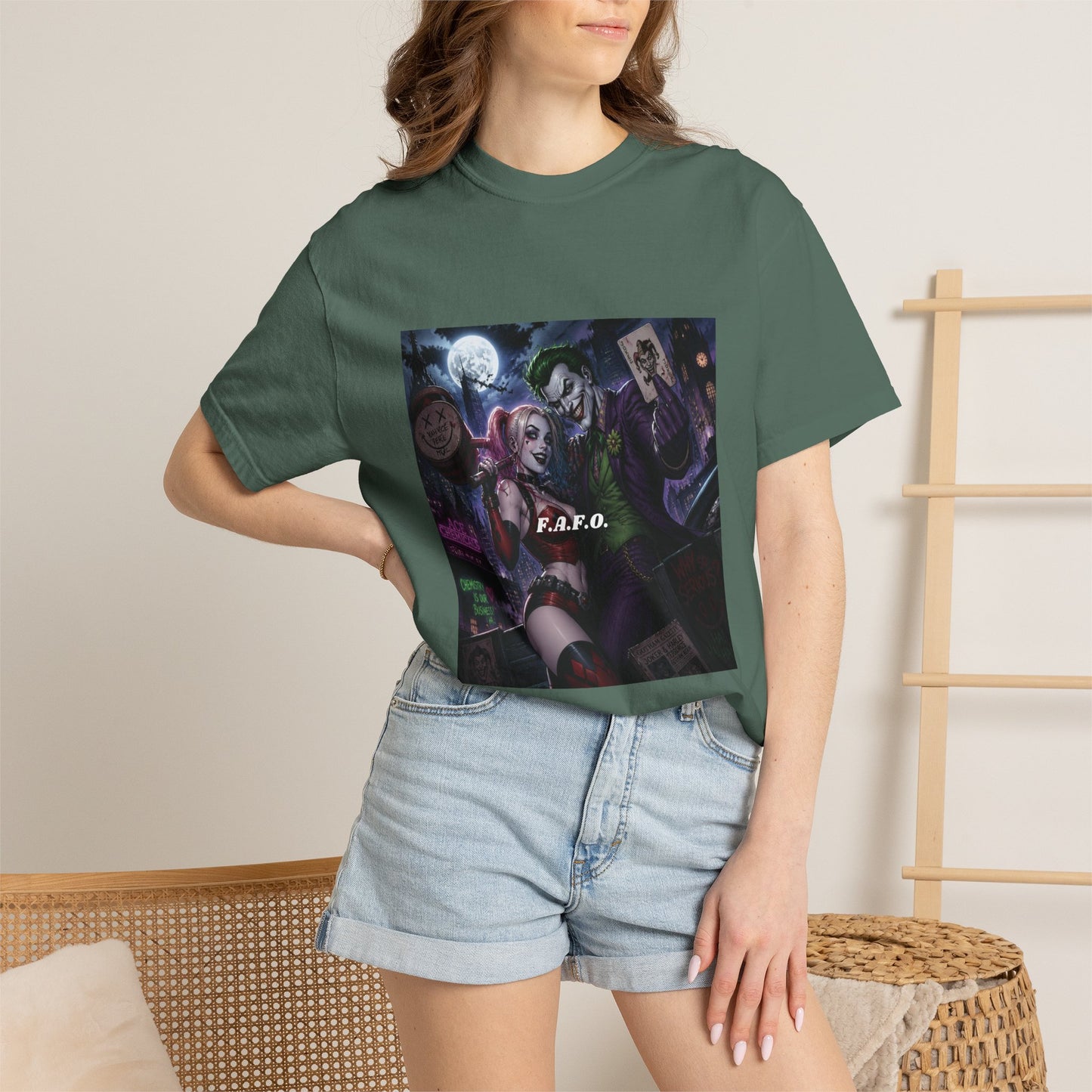 Graphic T-Shirt — The FAFO Society Joker & Harley Art Print