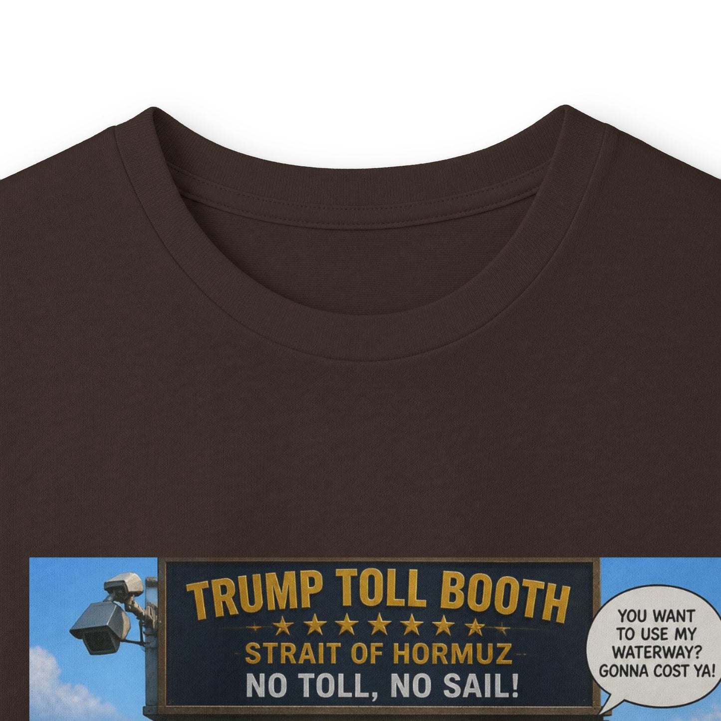 Long Sleeve Tee — Retro Arcade Collage "Trump Toll Booth" Design
