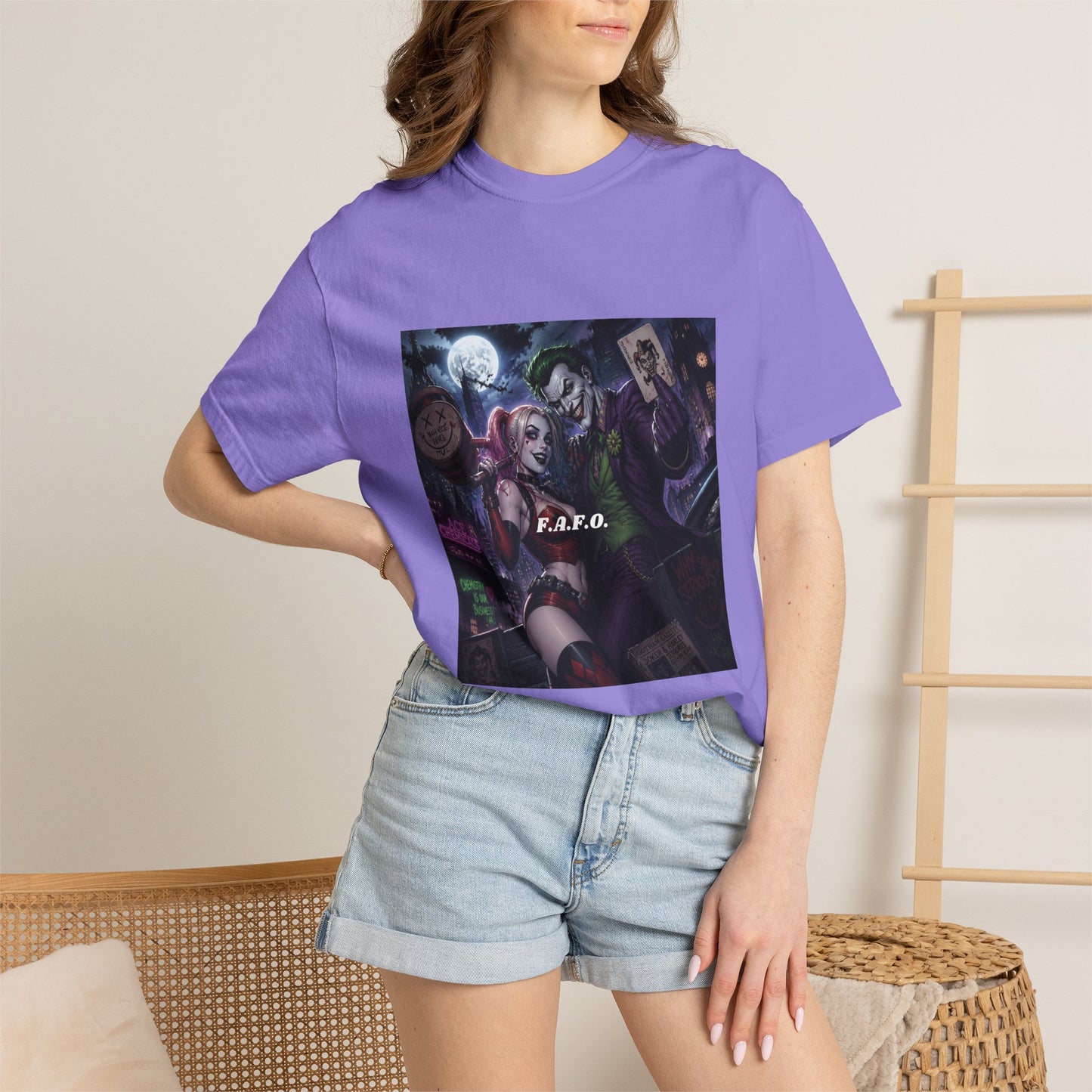 Graphic T-Shirt — The FAFO Society Joker & Harley Art Print