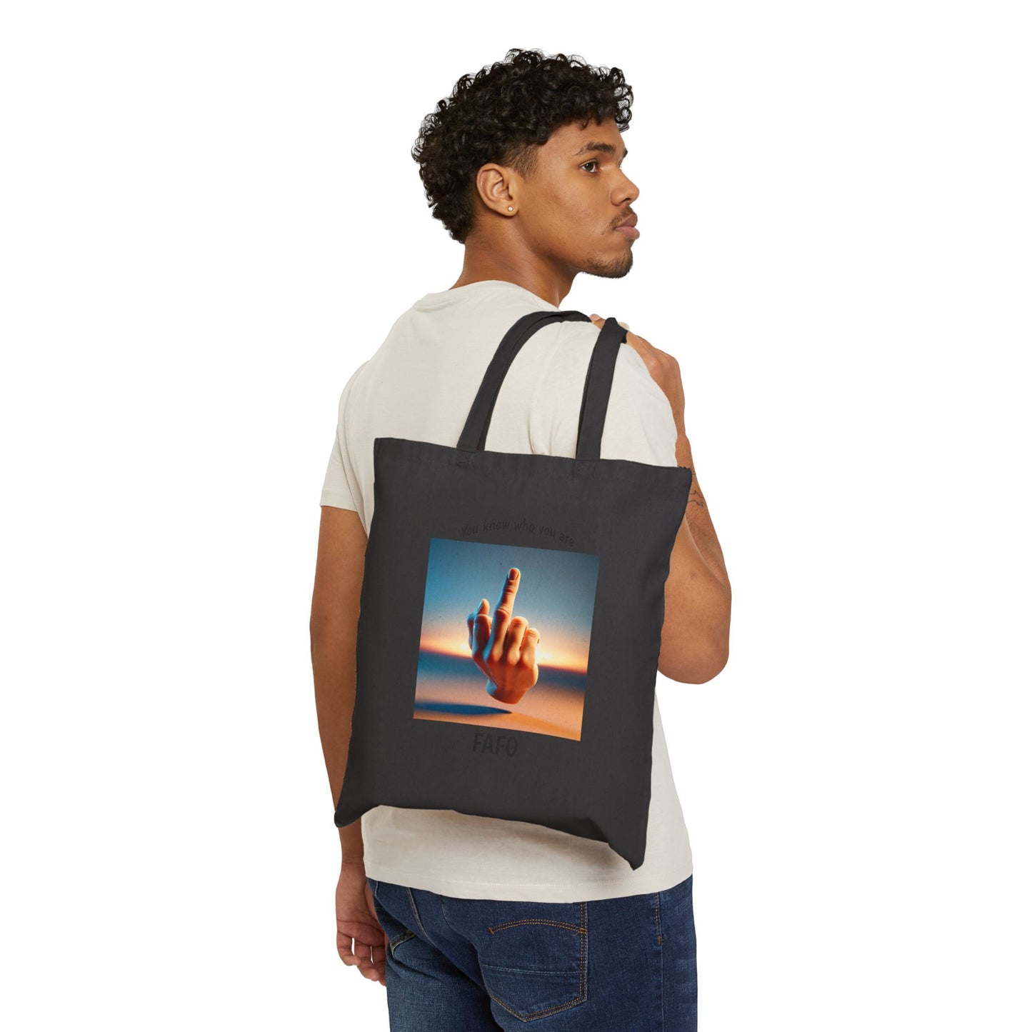 Canvas Tote Bag — Desert Sunset Hand Illustration “LOVE” Eco Shopping Tote