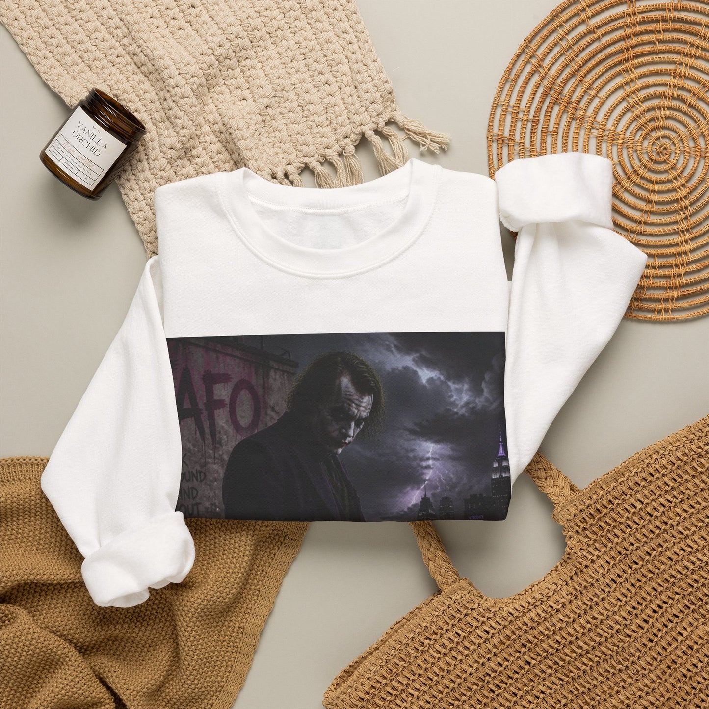 Dark Urban Noir Crewneck Sweatshirt – Moody Street Scene Graphic