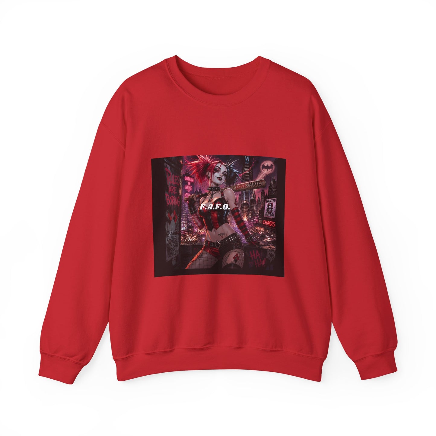 Crewneck Sweatshirt — The Fafc Society Gothic Harley-Style Art Pullover