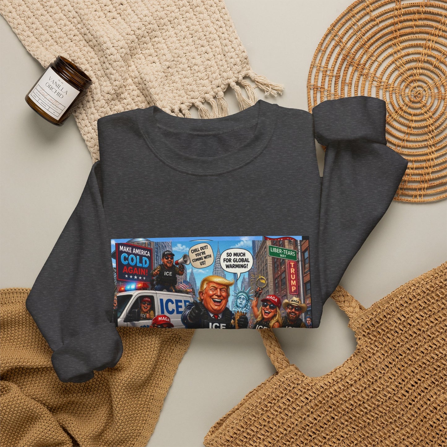 Graphic Crewneck Sweatshirt — 'The FAFO Society' Cold Patrol Artwork