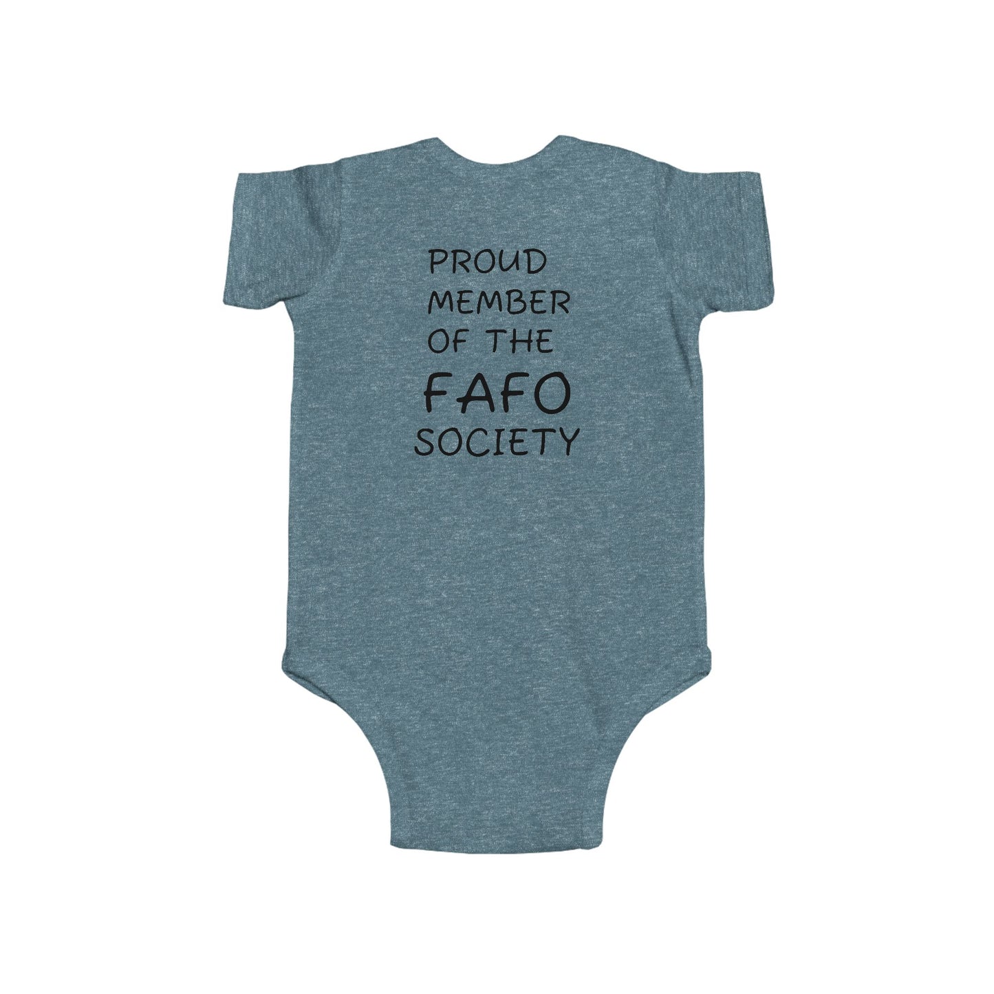Infant Bodysuit — "Proud Member of the FAFO Society" Cute Baby Onesie with Vintage Camper Graphic