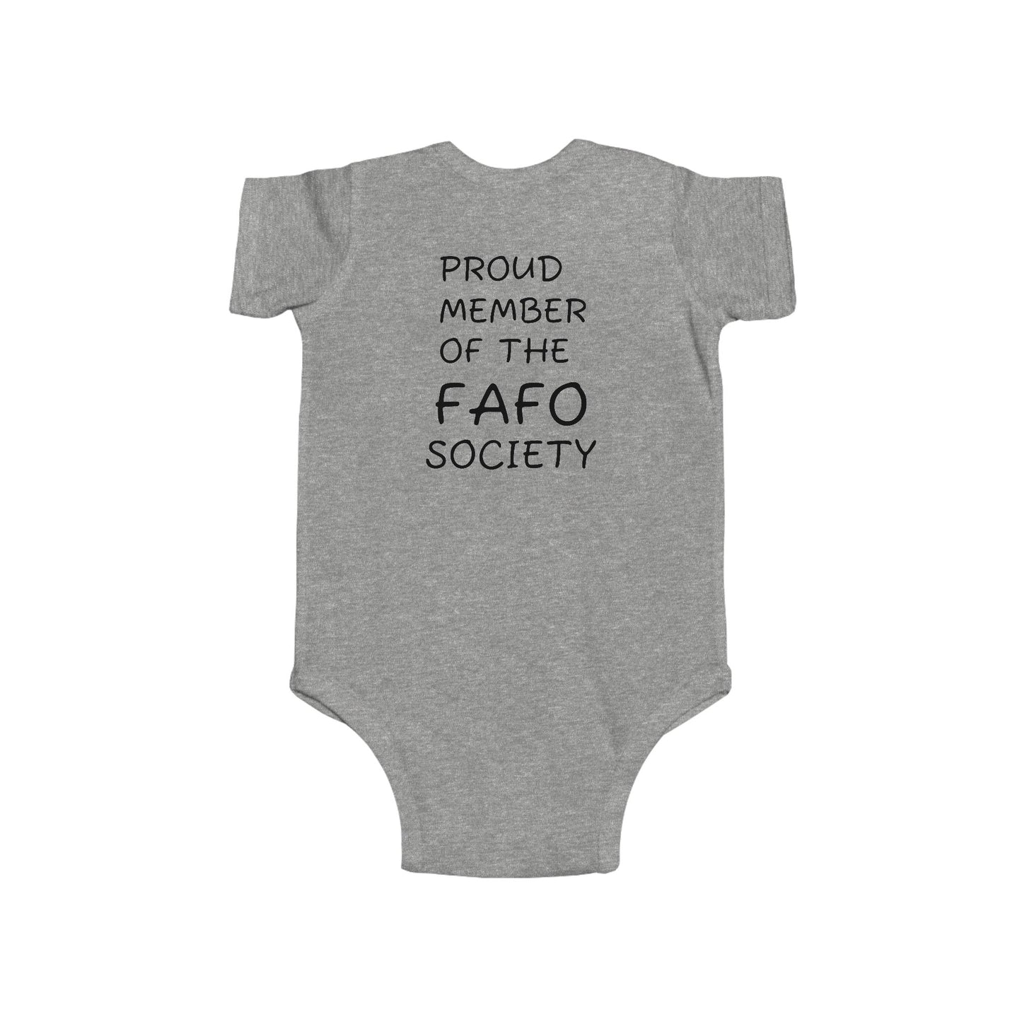 Infant Bodysuit — "Proud Member of the FAFO Society" Cute Baby Onesie with Vintage Camper Graphic