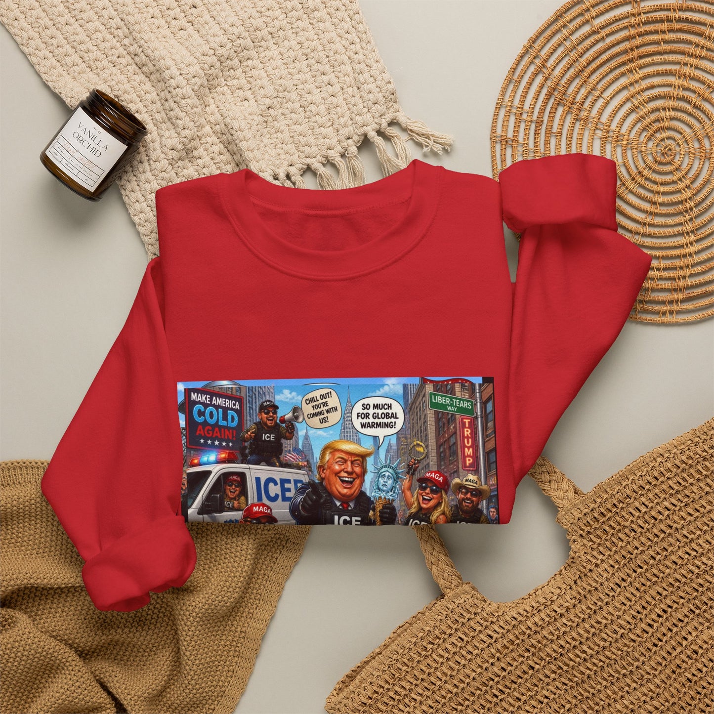Graphic Crewneck Sweatshirt — 'The FAFO Society' Cold Patrol Artwork